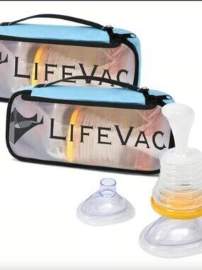 LifeVac Blue Travel Kit 2 Pack - Portable Suction Device NEW